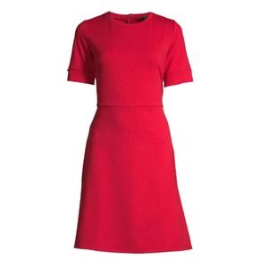 Short Sleeve Fit And Flare Dress- Size Large